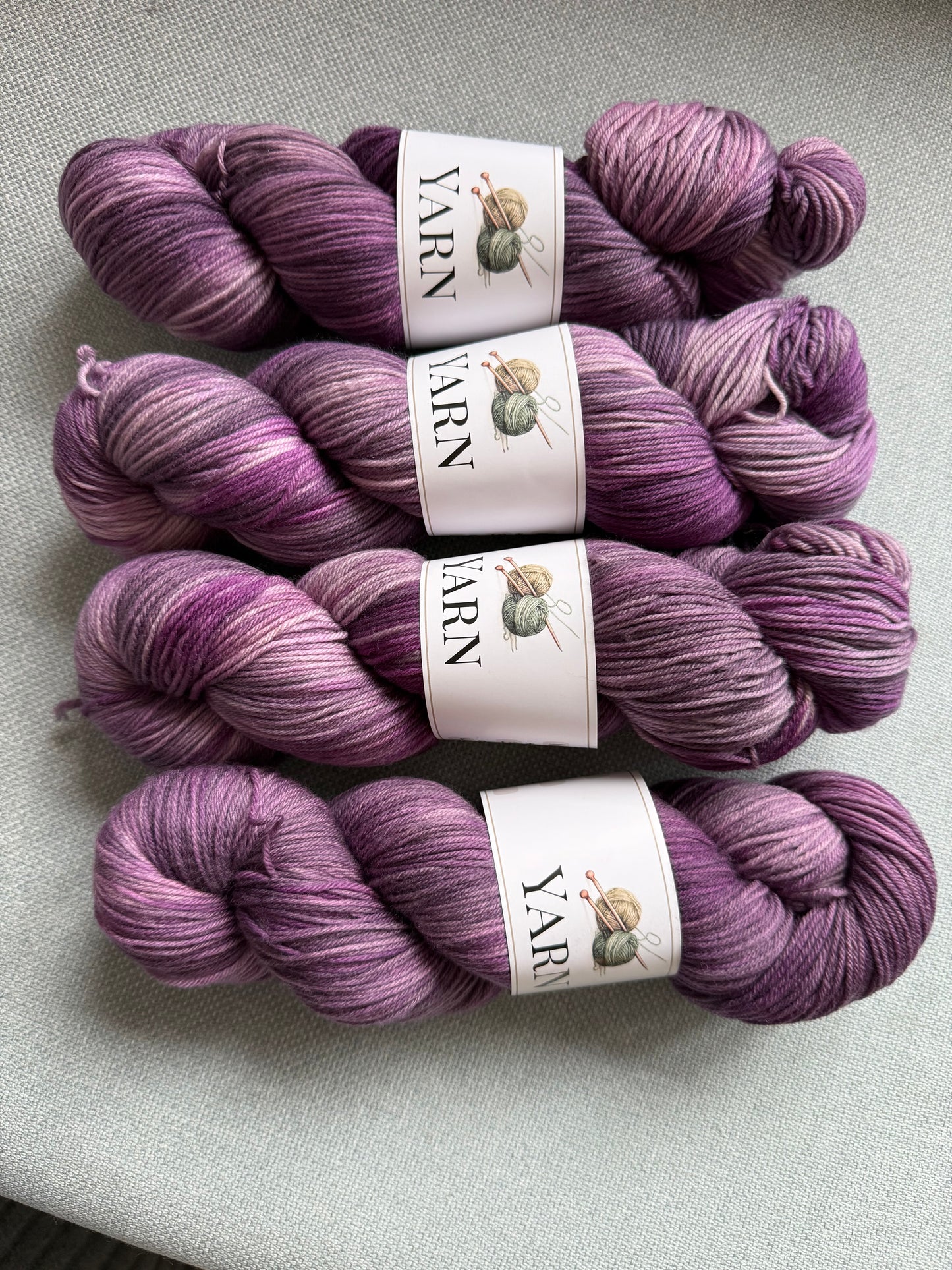 Håndfarvet garn - Merino Extrafine PA - Purple Rain