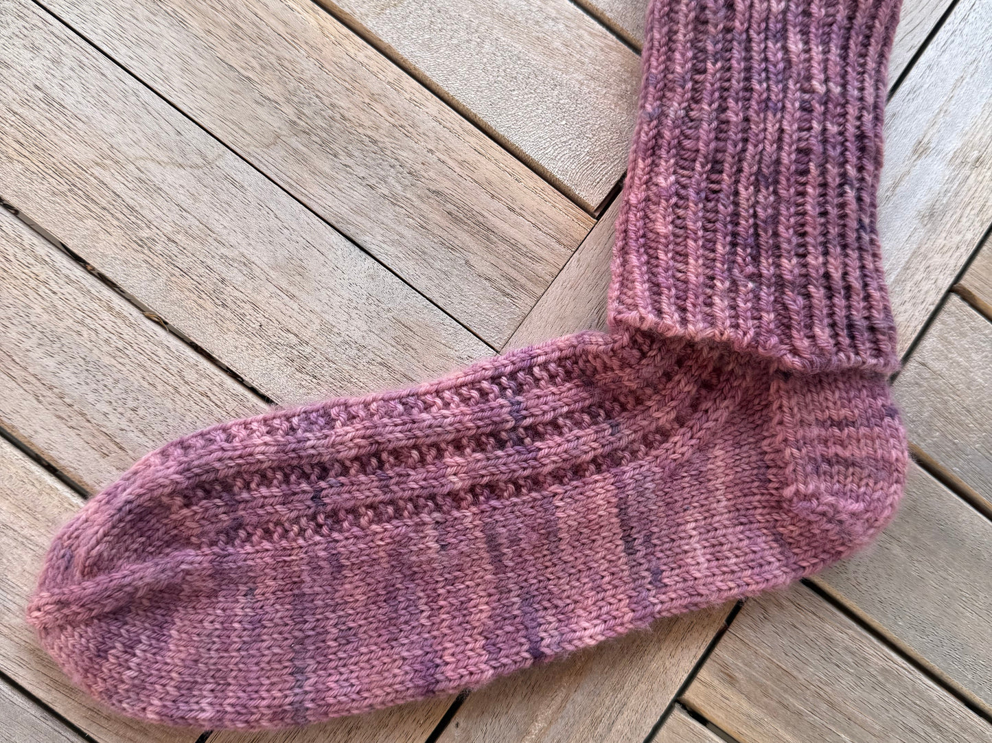 Merino Sock 400m / Canvas - Dusty Rosewood