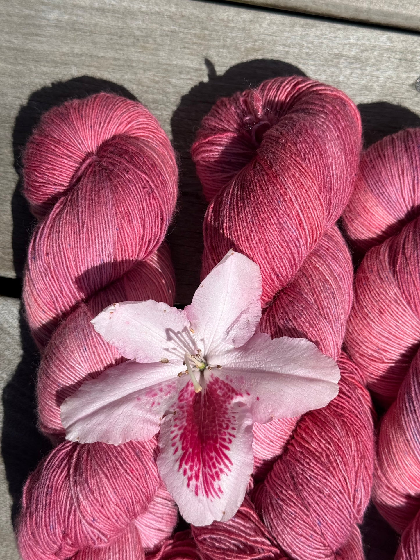 Merino Single Fine 580m / Canvas - Hisbicus in the Rain