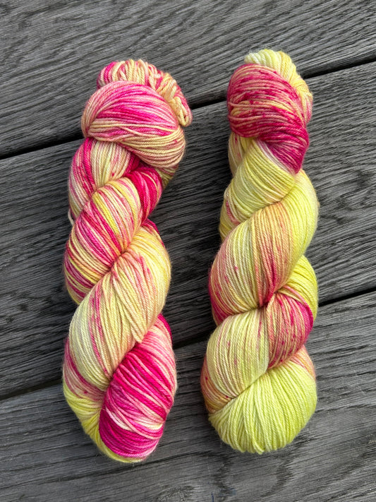 Merino Sock Luxe 400m / Raspberry Lime