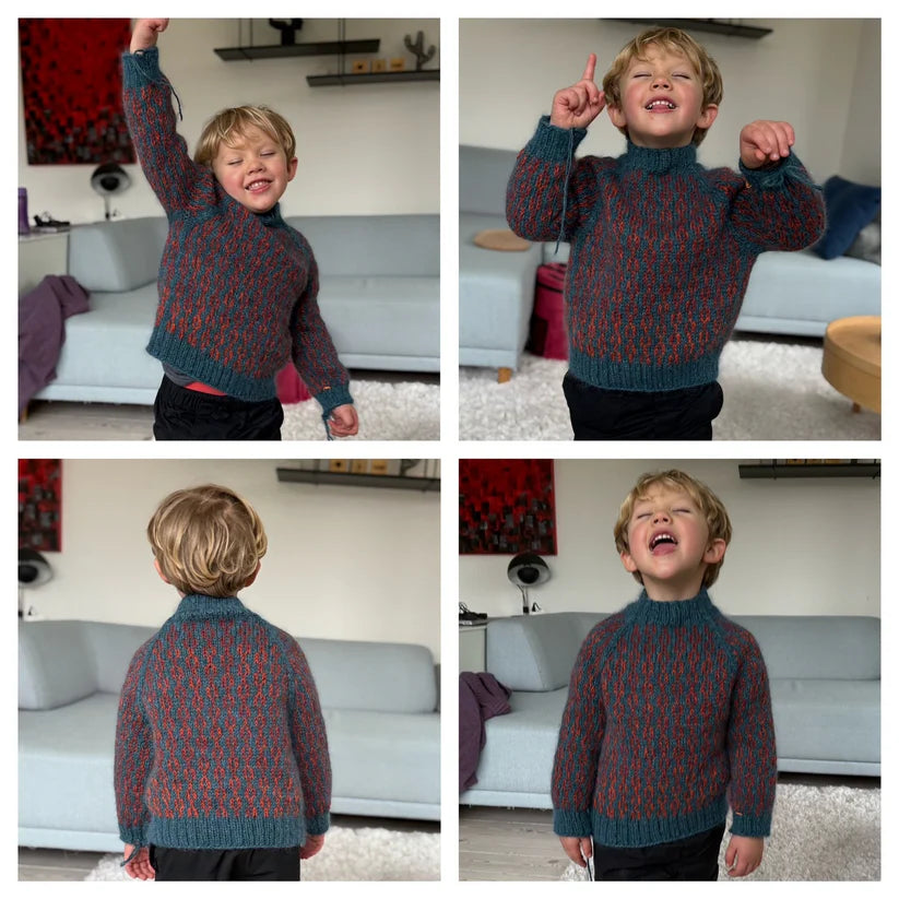 Strikkeopskrift - Sliding Chains Sweater Kids